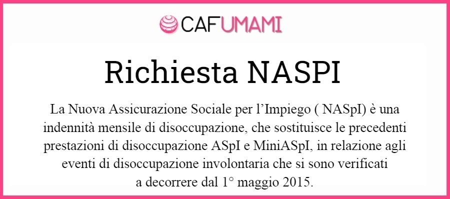 Richiesta NASPI (indennità di disoccupazione)